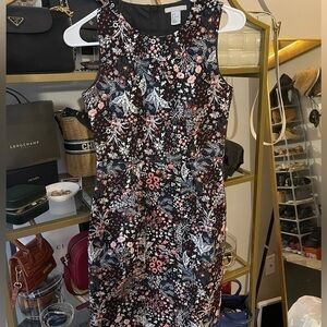 H&M Midi Length Black and Floral Tank Dress - size 4 💐